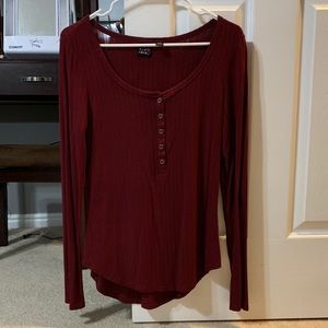 Soft deep red long sleeved shirt